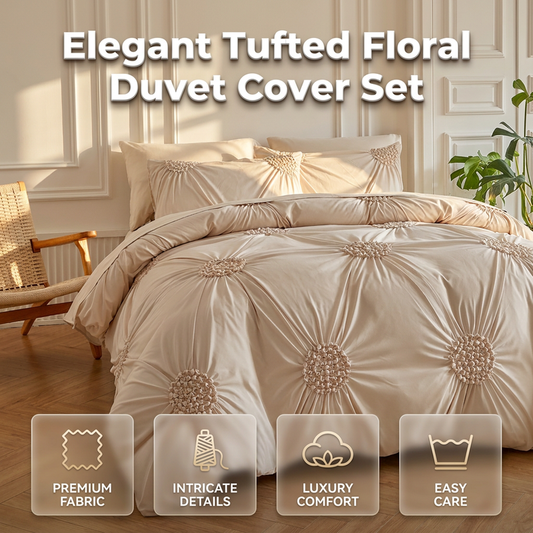🛏️ Elegant Duvetovertrek met Luxe Plooidetails – Geef Je Slaapkamer een Warme Hoteluitstraling ✨