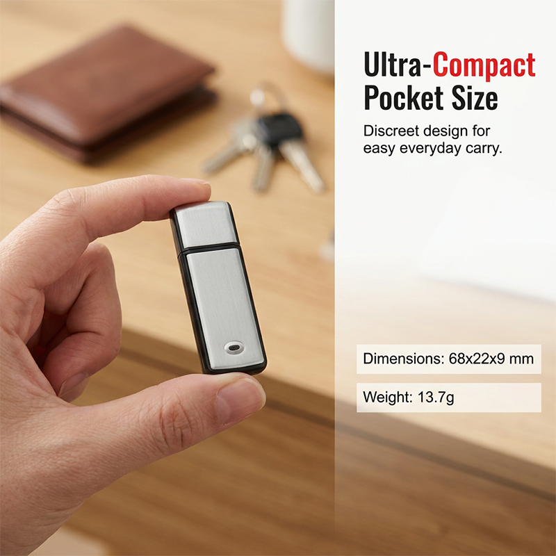 Draagbare USB-stemrecorder met hoge resolutie en ruisonderdrukking