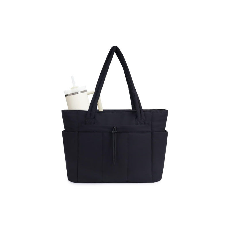 💕Hot Sale 50% KORTING🎁Wandering Nature Puffer Tote Bag met bekerhouder, laptopvak en trolleyhoes voor reizen, werk, verpleegkundigen en vrouwen