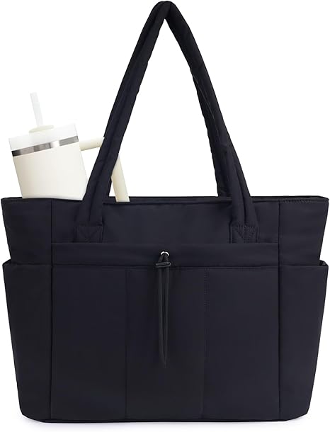 💕Hot Sale 50% KORTING🎁Wandering Nature Puffer Tote Bag met bekerhouder, laptopvak en trolleyhoes voor reizen, werk, verpleegkundigen en vrouwen