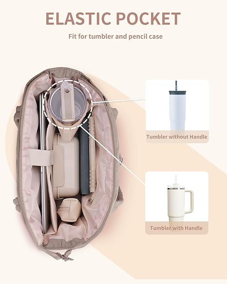 💕Hot Sale 50% KORTING🎁Wandering Nature Puffer Tote Bag met bekerhouder, laptopvak en trolleyhoes voor reizen, werk, verpleegkundigen en vrouwen