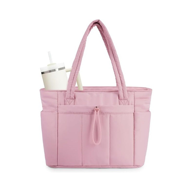 💕Hot Sale 50% KORTING🎁Wandering Nature Puffer Tote Bag met bekerhouder, laptopvak en trolleyhoes voor reizen, werk, verpleegkundigen en vrouwen