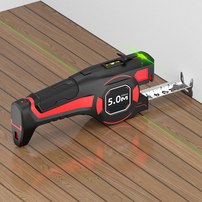 ❄️Zomerfresh 50% Korting!📏2-in-1 Rolmaat met Groene Laserlijn – 5m Meetlint met Waterpas, Automatische Vergrendeling & Type-C Opladen