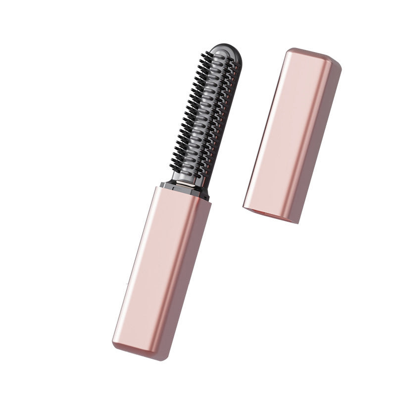 🔥 Draadloze Verwarmde Ponyschaar | Snel Gladmaken | Zachte Warmte, Geen Hitteschade | Compact & Draagbaar | Roségoud/Parelwit | Must-Have voor Drukke Ochtenden 💇‍♀️