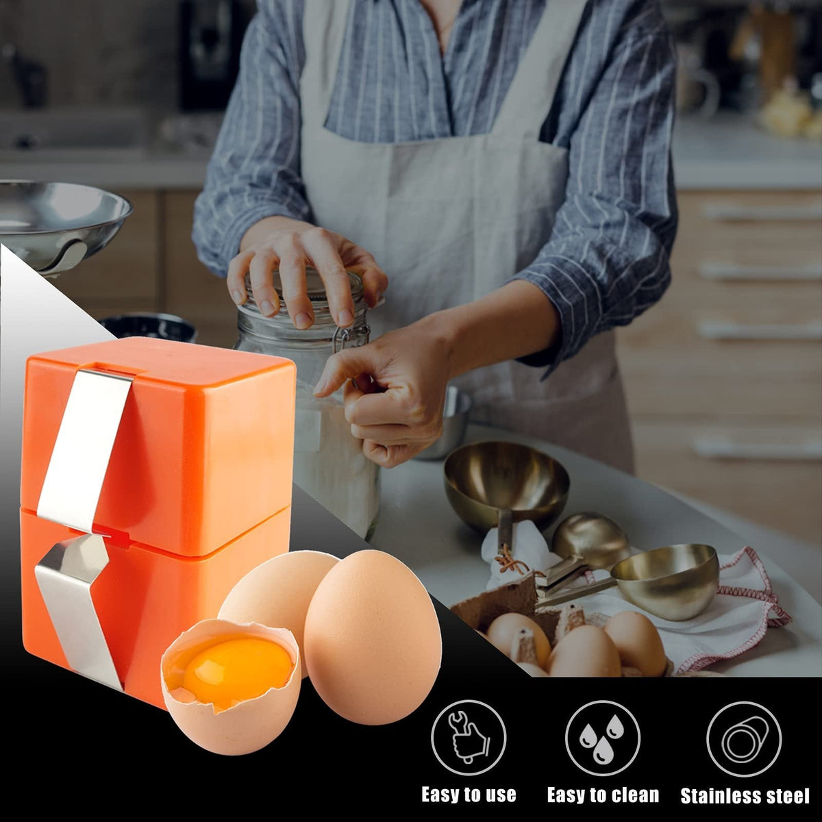 🍳【1+1 GRATIS】Snelle Eierbreker – Eieren Openen met Één Hand | Geen Schaalresten | Voor Bakken, Koken & Dagelijks Gebruik