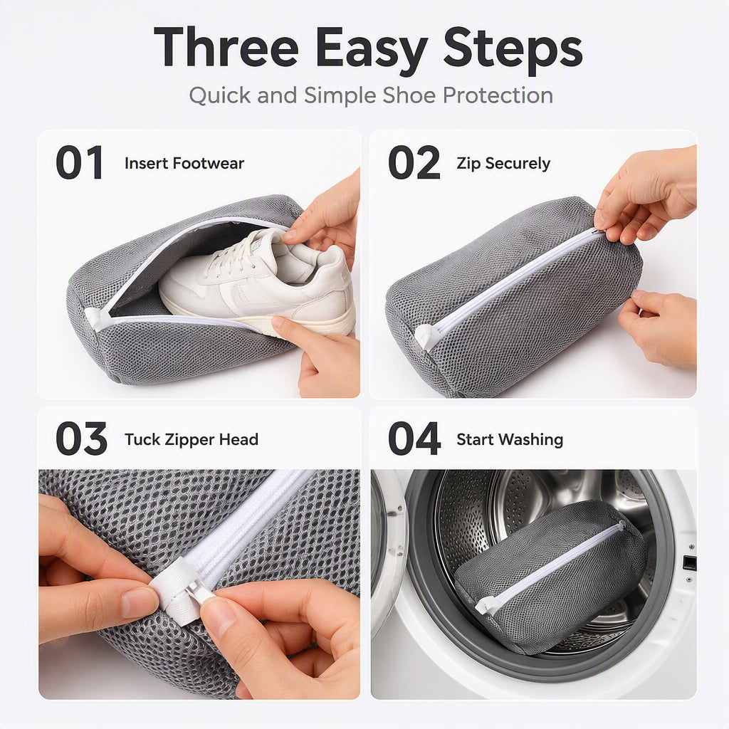 🧼 Waszak van mesh voor schoenen in de wasmachine