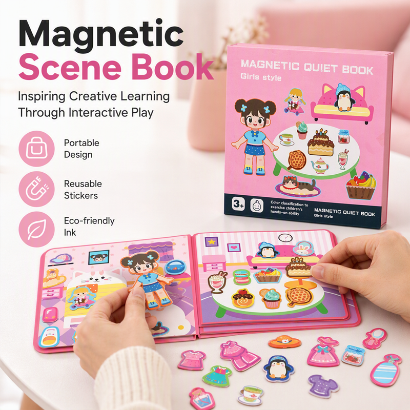 🧩 NU 50% KORTING! 🧒 Magnetisch Stilboek voor Kinderen – Opvouwbare puzzelscènes, magnetisch & educatief – Stimuleert creativiteit & leren voor jongens & meisjes ✨