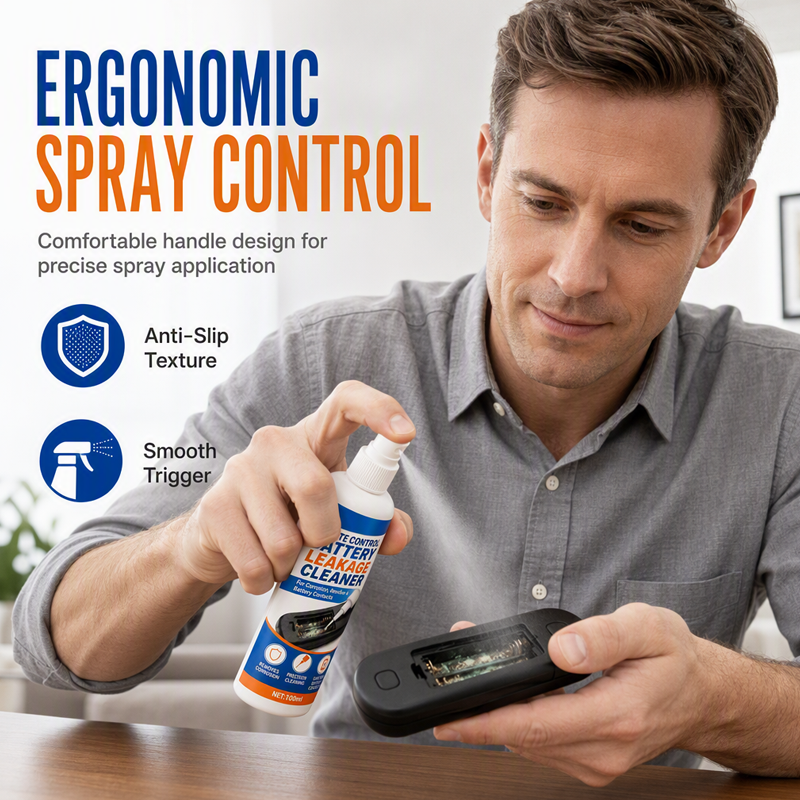 🔋🧪 Batterijlekkage reiniger | Lost zuur & alkalische kristallen direct op | Herstelt elektrische geleiding | Ergonomische sproeiknop | Voor afstandsbedieningen, speelgoed & meer | 50% KORTING!