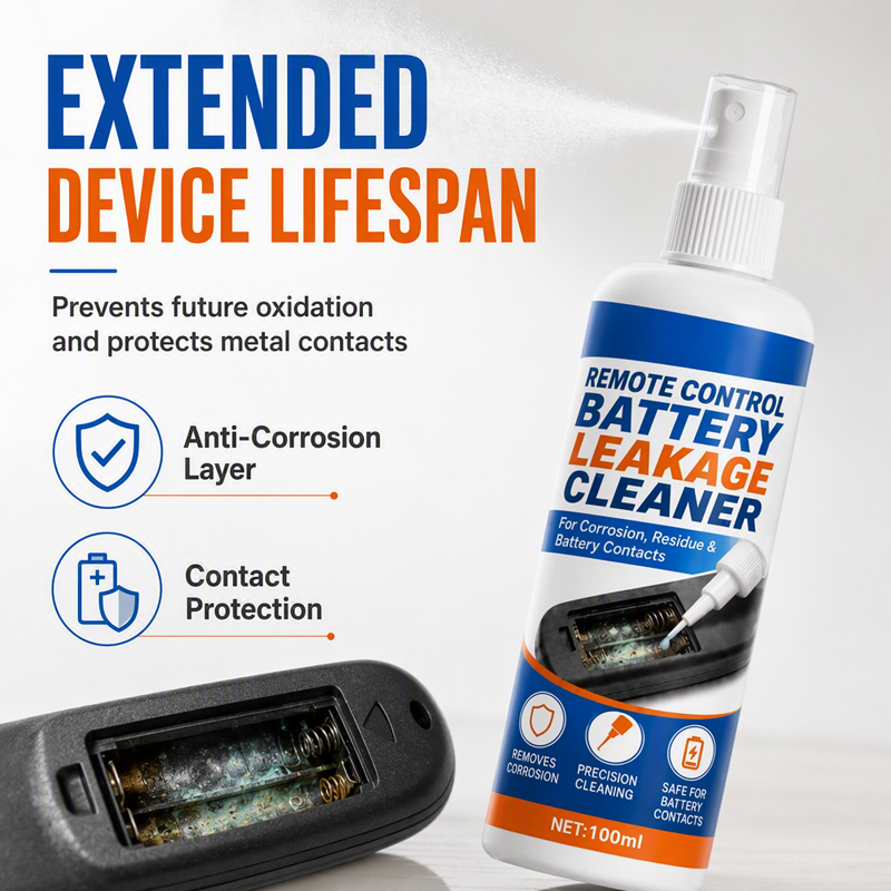 🔋🧪 Batterijlekkage reiniger | Lost zuur & alkalische kristallen direct op | Herstelt elektrische geleiding | Ergonomische sproeiknop | Voor afstandsbedieningen, speelgoed & meer | 50% KORTING!
