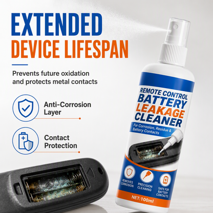 🔋🧪 Batterijlekkage reiniger | Lost zuur & alkalische kristallen direct op | Herstelt elektrische geleiding | Ergonomische sproeiknop | Voor afstandsbedieningen, speelgoed & meer | 50% KORTING!