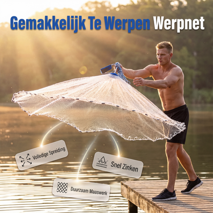 💥🎣 Vang meer vis met minder moeite! Dit premium werpnet gooi je perfect open, zinkt als een baksteen en is gebouwd voor zoet én zout water. 50% KORTING – 16.800+ vissers gingen je voor!