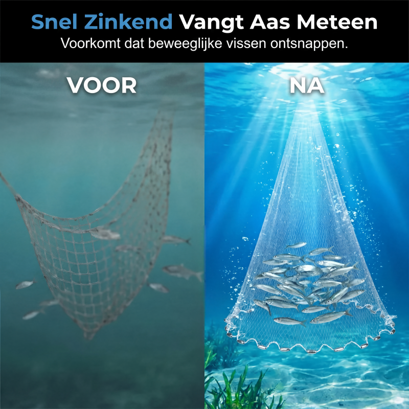 💥🎣 Vang meer vis met minder moeite! Dit premium werpnet gooi je perfect open, zinkt als een baksteen en is gebouwd voor zoet én zout water. 50% KORTING – 16.800+ vissers gingen je voor!