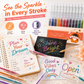 Set met intrekbare glittergelpennen voor journaling en tekene