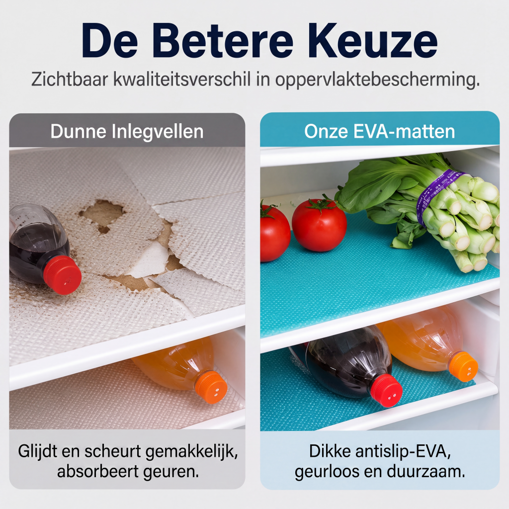 🛡️ Waterdichte Koelkastplankbeschermers – Anti-slip & Makkelijk Schoon te Maken | Beschermt Planken tegen Vlekken & Knoeien ✨