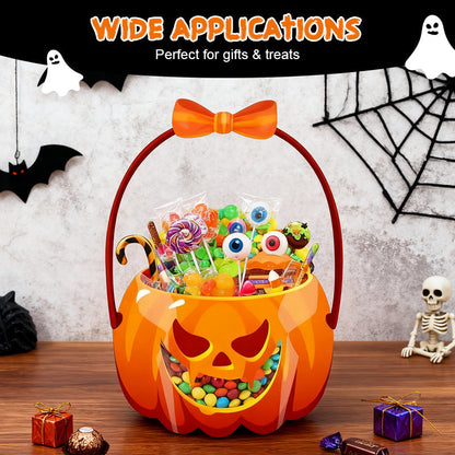 🔁 Herbruikbare Halloween Pompoenzakjes – Stevige, Doorzichtige Cadeautasjes voor Snoep, Goodies en Feestartikelen 🎁🕷️