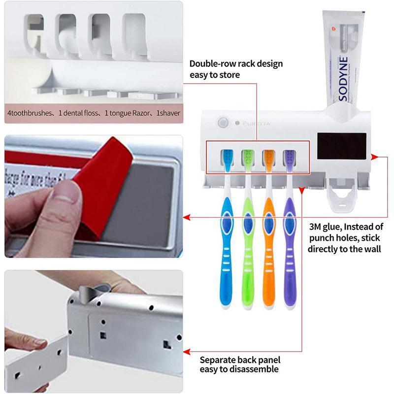 📢📢 50% KORTING!! ✨3-in-1 Slimme Tandenborstelstation – UV-reiniging, gezinsopbergruimte en tandpastadispenser