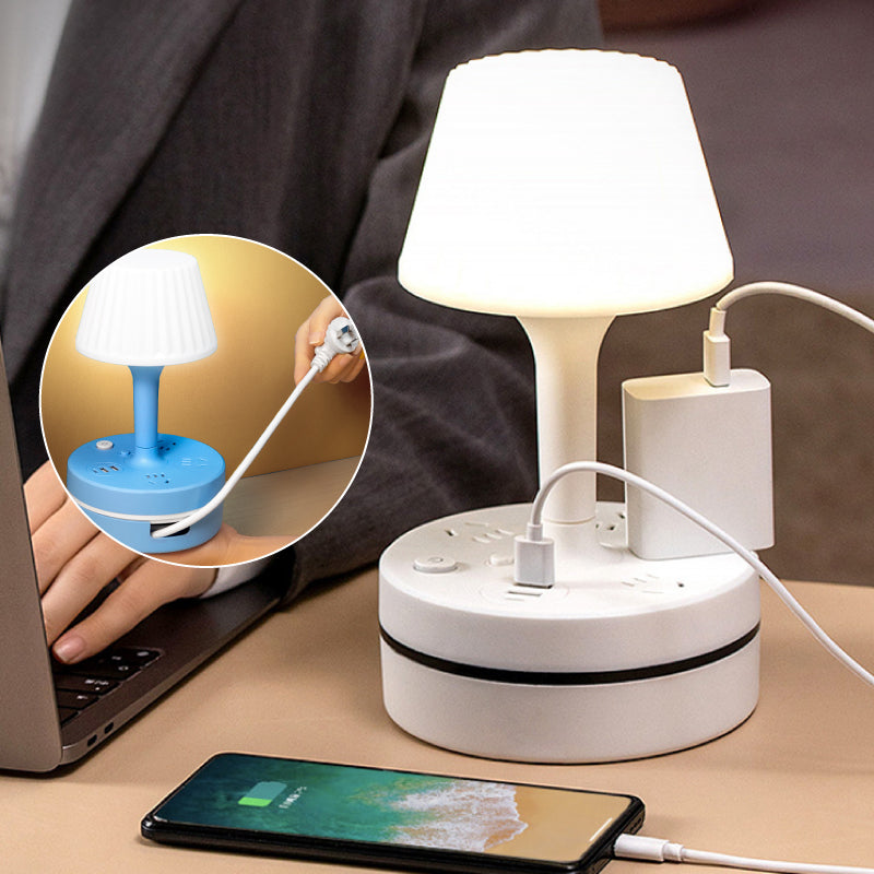 💡🔌 Slim Nachtlampje met Stopcontacten & USB-poorten – Verlichting + Oplaadmogelijkheden in Eén | Compact & Handig voor Slaapkamer en Nachtkastje