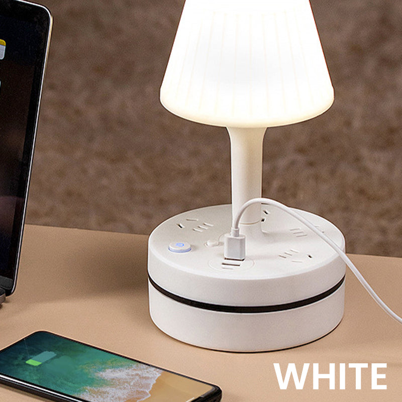 💡🔌 Slim Nachtlampje met Stopcontacten & USB-poorten – Verlichting + Oplaadmogelijkheden in Eén | Compact & Handig voor Slaapkamer en Nachtkastje