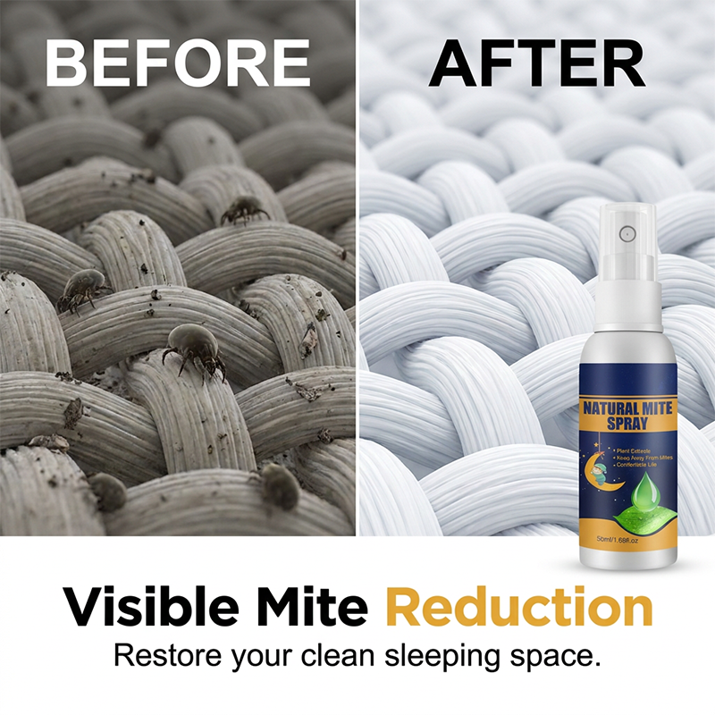 🌿🛏️ 50% KORTING! Stop met slapen met onzichtbare mijten! Deze plantaardige spray elimineert mijten op matras, kussen en bank – veilig voor gezin, zonder chemicaliën. Eén spray, frisse slaap!