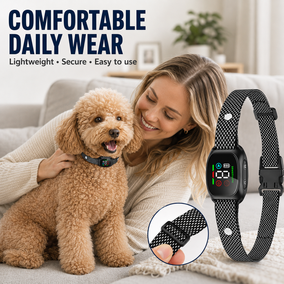 Slimme anti-blafhalsband voor honden