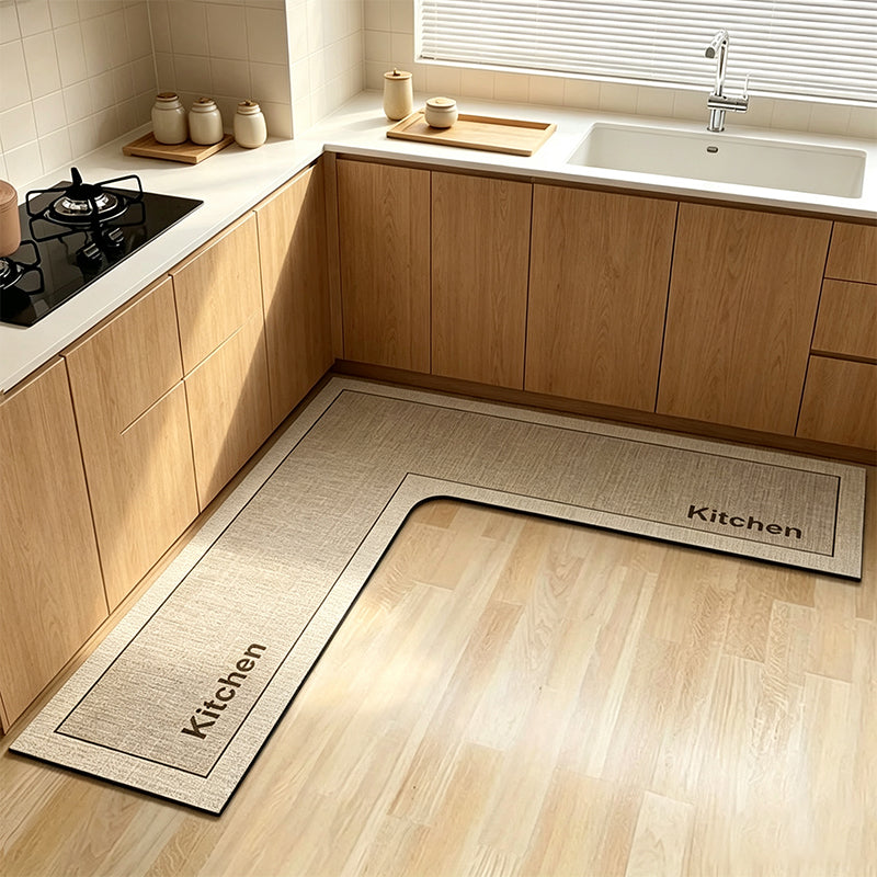🎉2026 Uitverkoop! Meer dan 17.000 verkocht! 🖕50% KORTING! 🧉💧 Sneldrogende L-Vormige Antislip Keukenmat — Absorbeert Water & Olie, Glijdt Niet, Optimaal Comfort Tijdens het Koken. 🏠