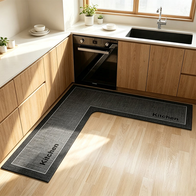🎉2026 Uitverkoop! Meer dan 17.000 verkocht! 🖕50% KORTING! 🧉💧 Sneldrogende L-Vormige Antislip Keukenmat — Absorbeert Water & Olie, Glijdt Niet, Optimaal Comfort Tijdens het Koken. 🏠