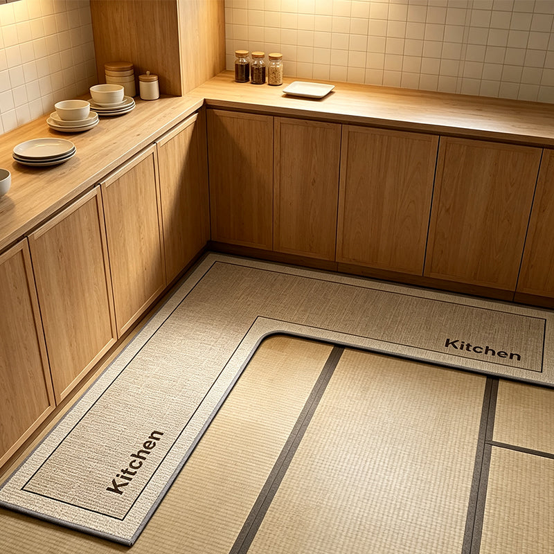 🎉2026 Uitverkoop! Meer dan 17.000 verkocht! 🖕50% KORTING! 🧉💧 Sneldrogende L-Vormige Antislip Keukenmat — Absorbeert Water & Olie, Glijdt Niet, Optimaal Comfort Tijdens het Koken. 🏠