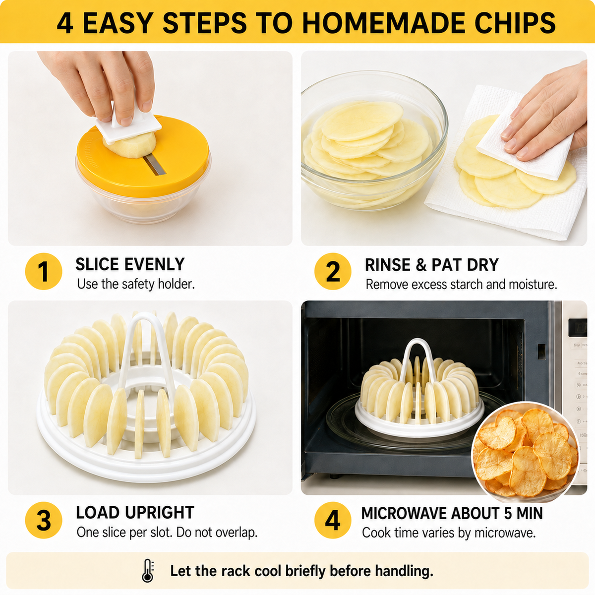 DIY Magnetron Aardappelchipmaker met Snijder Kom Set