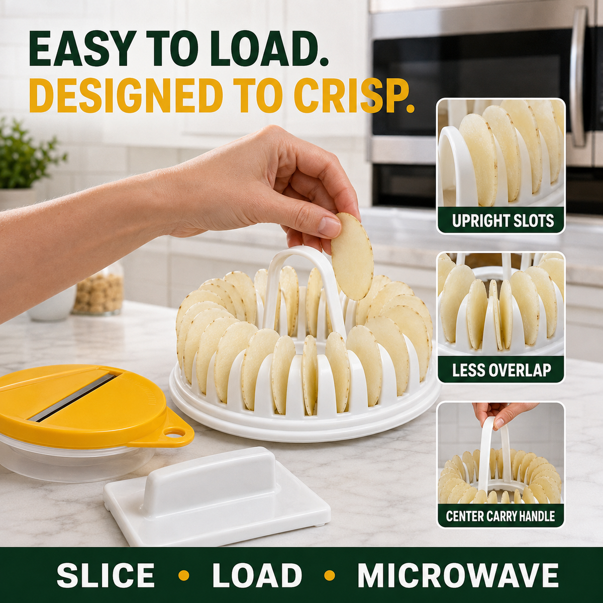 DIY Magnetron Aardappelchipmaker met Snijder Kom Set