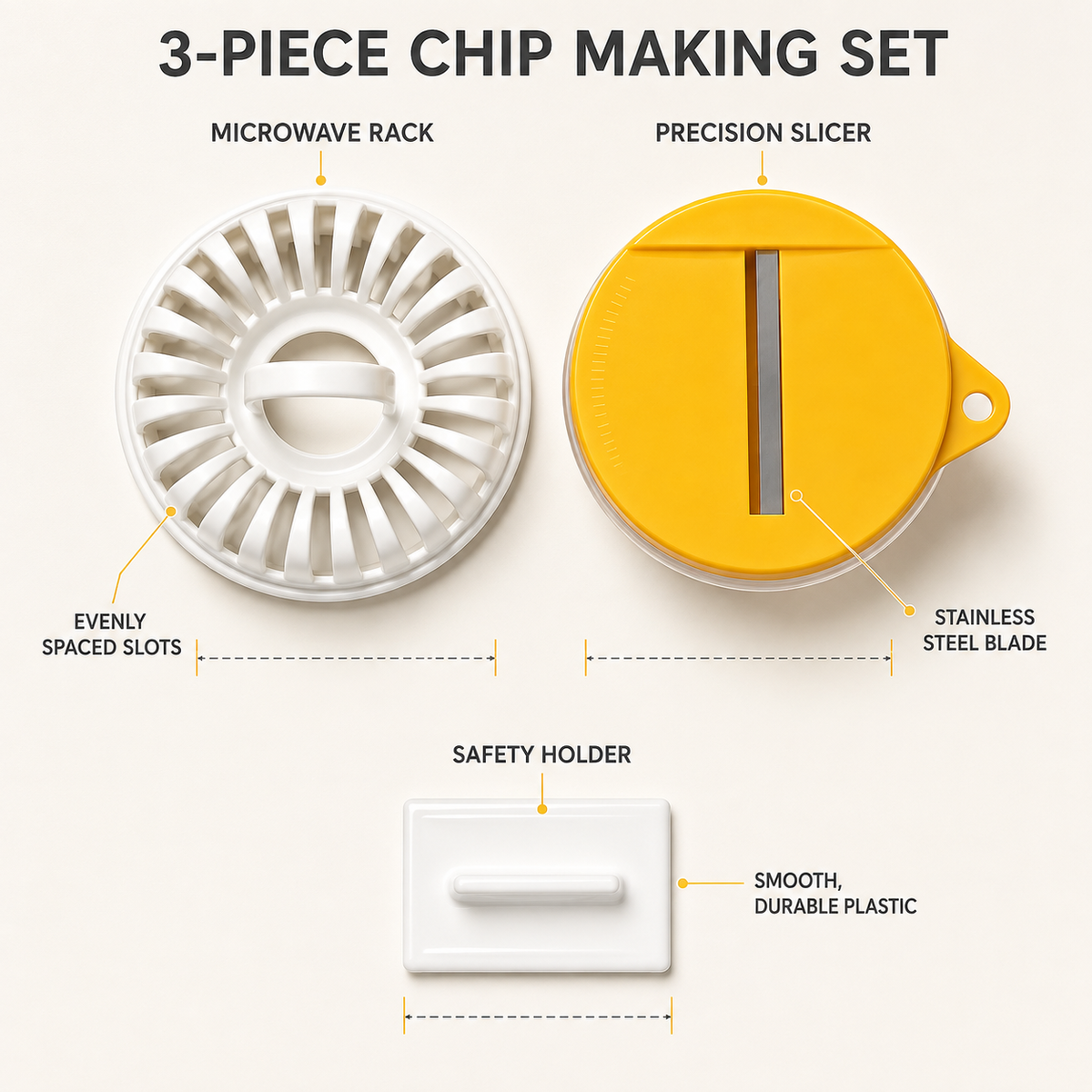 DIY Magnetron Aardappelchipmaker met Snijder Kom Set