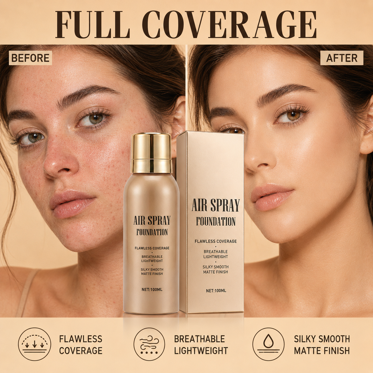 Waterdichte Flawless Air Spray Foundation