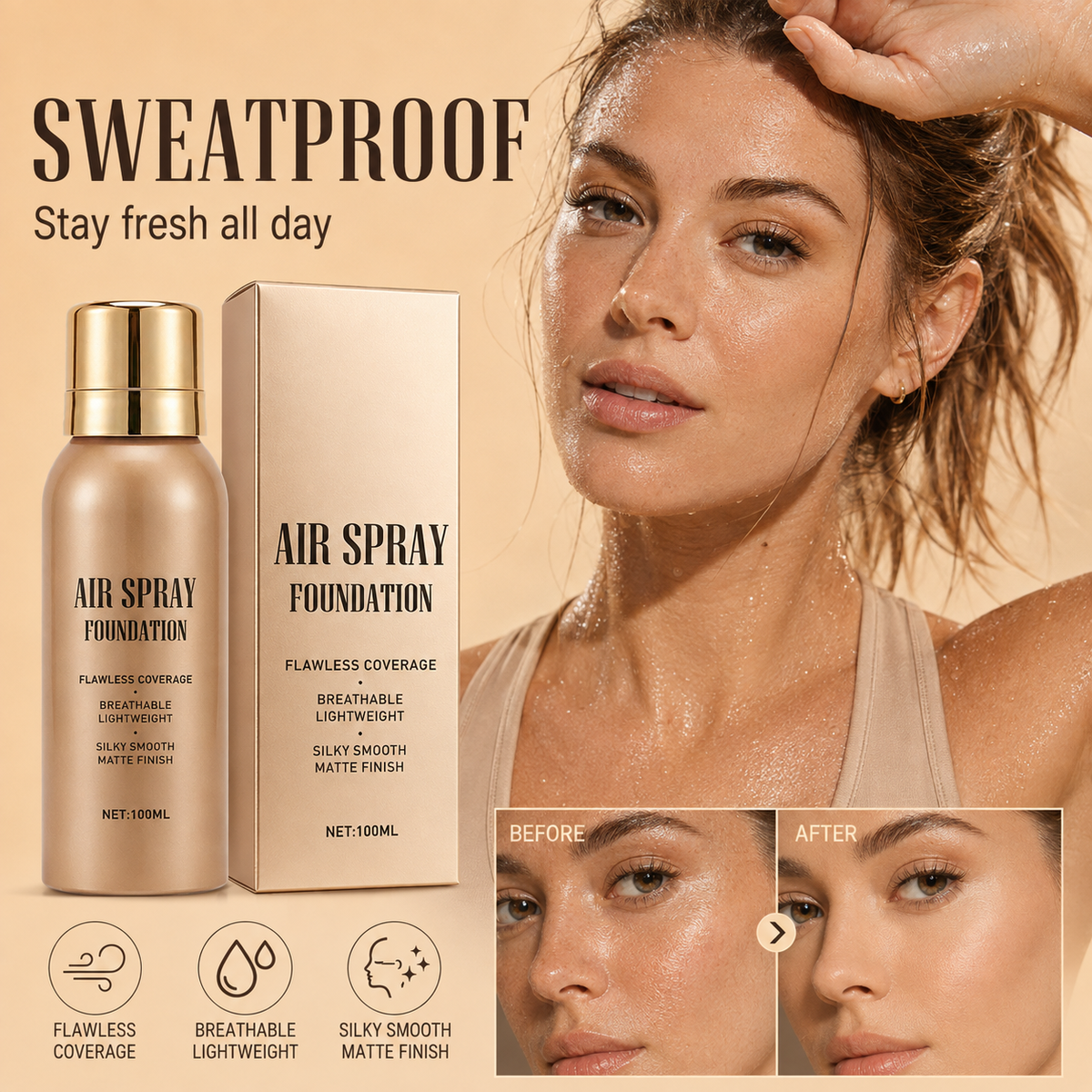 Waterdichte Flawless Air Spray Foundation