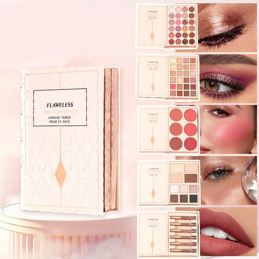 ⏳ Tijdelijke aanbieding⏳ 💄✨ Uitklapbaar 48-Kleuren Make-upboek – Oogschaduw, Blush, Highlighter & Lipmake-up in Eén