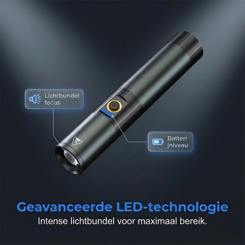 Ultraheldere tactische zaklamp met zoomfunctie
