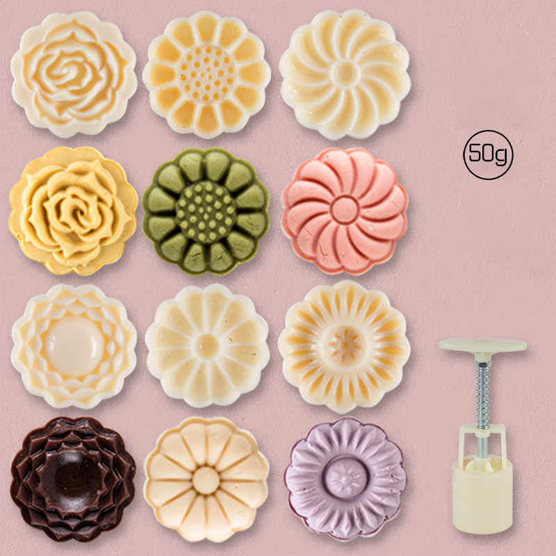 🥮 KOOP 2, KRIJG 1 GRATIS – Handpersvormpjes voor Maancakes | Eenvoudig Zelf Maancakes Maken & Vormgeven | Mooie Patronen voor Zelfgemaakt Gebak | Leuk voor Thuisbakken