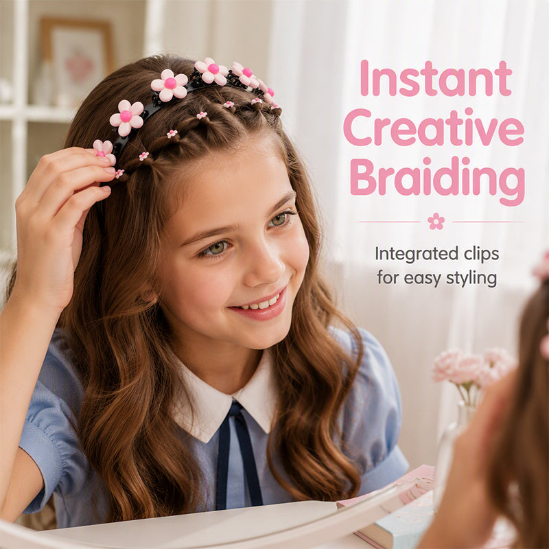 📢📢  1+1 gratis🌻Elke ochtend gevecht bij het haar doen – Cartoon Haarband met Ingebouwde Vlechtclips voor Meisjes | 13 Printjes 🌸✨
