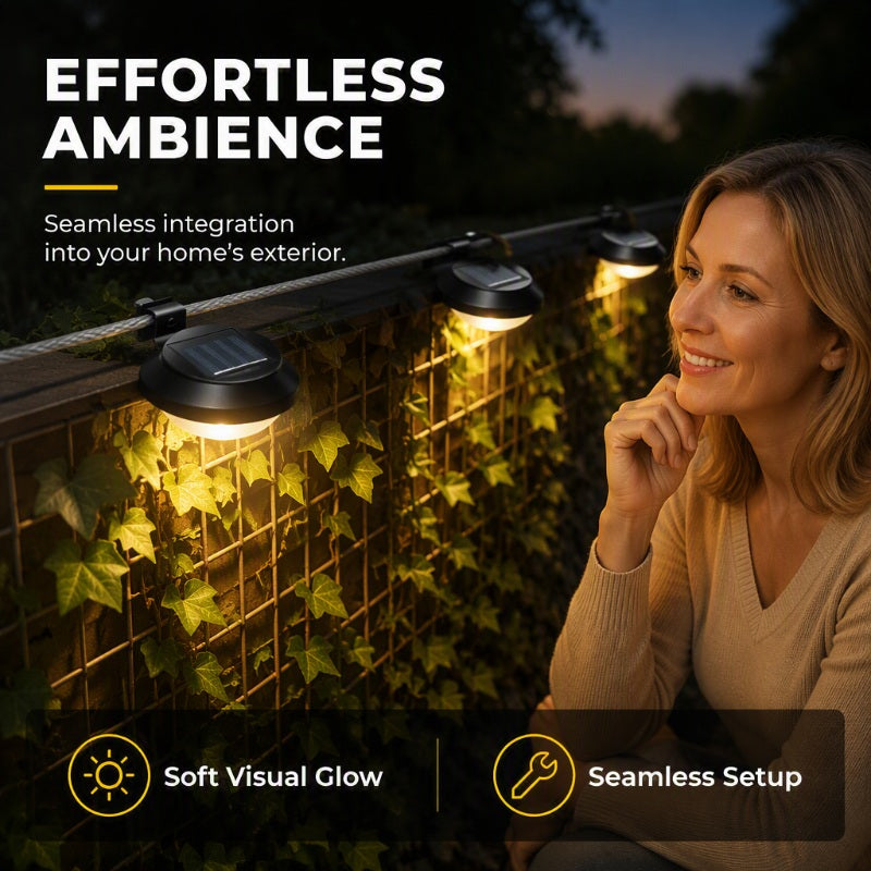 🌞 Solar LED Dakgoot Wandlamp | Buitenverlichting