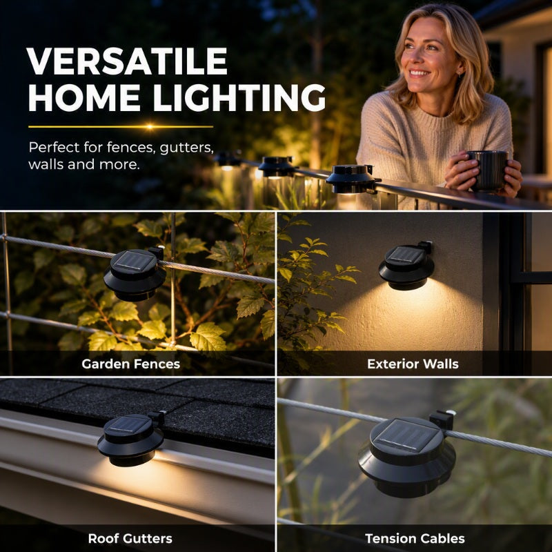 🌞 Solar LED Dakgoot Wandlamp | Buitenverlichting