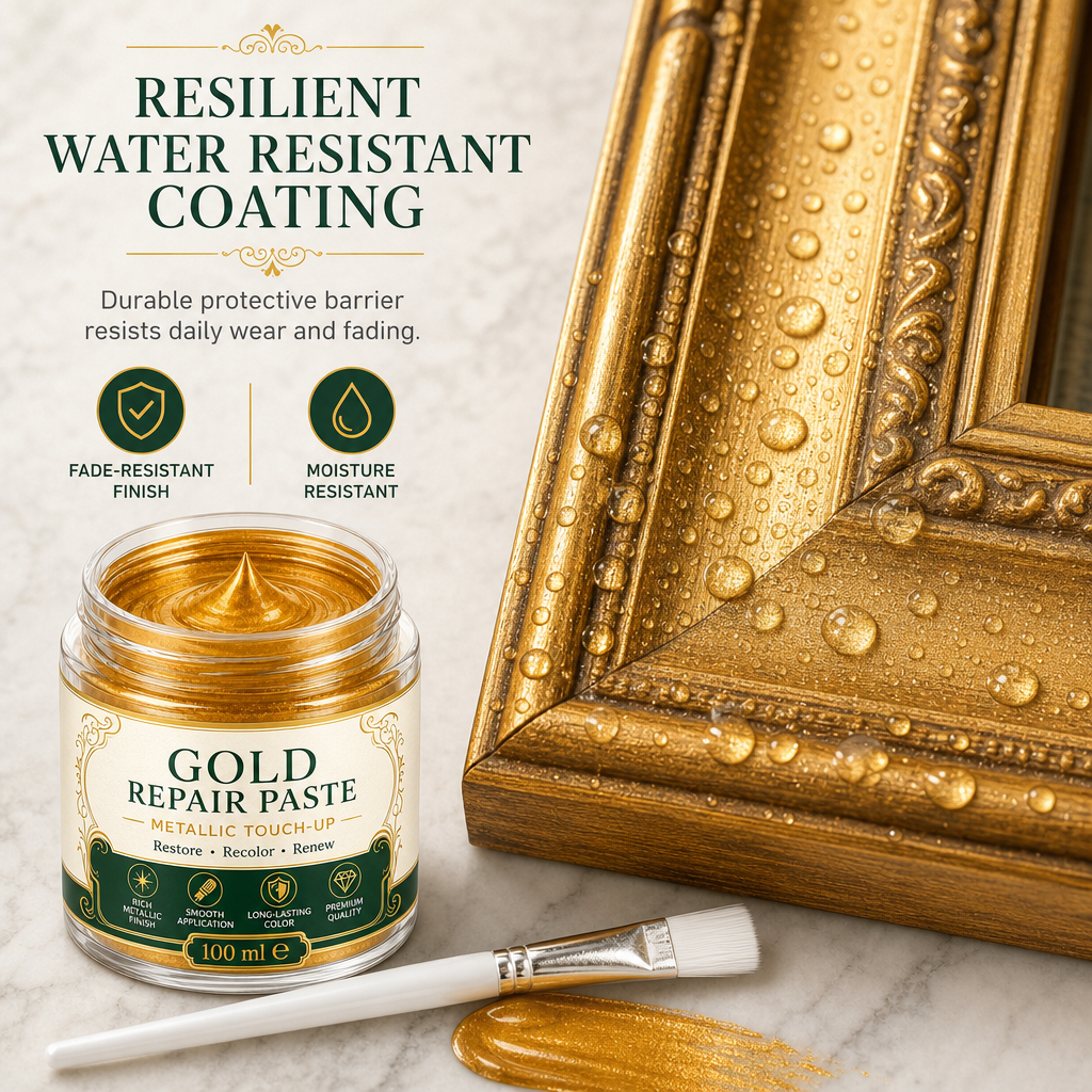 🖌️🌟Goudkleurige metallic reparatiepasta met kwastje✨