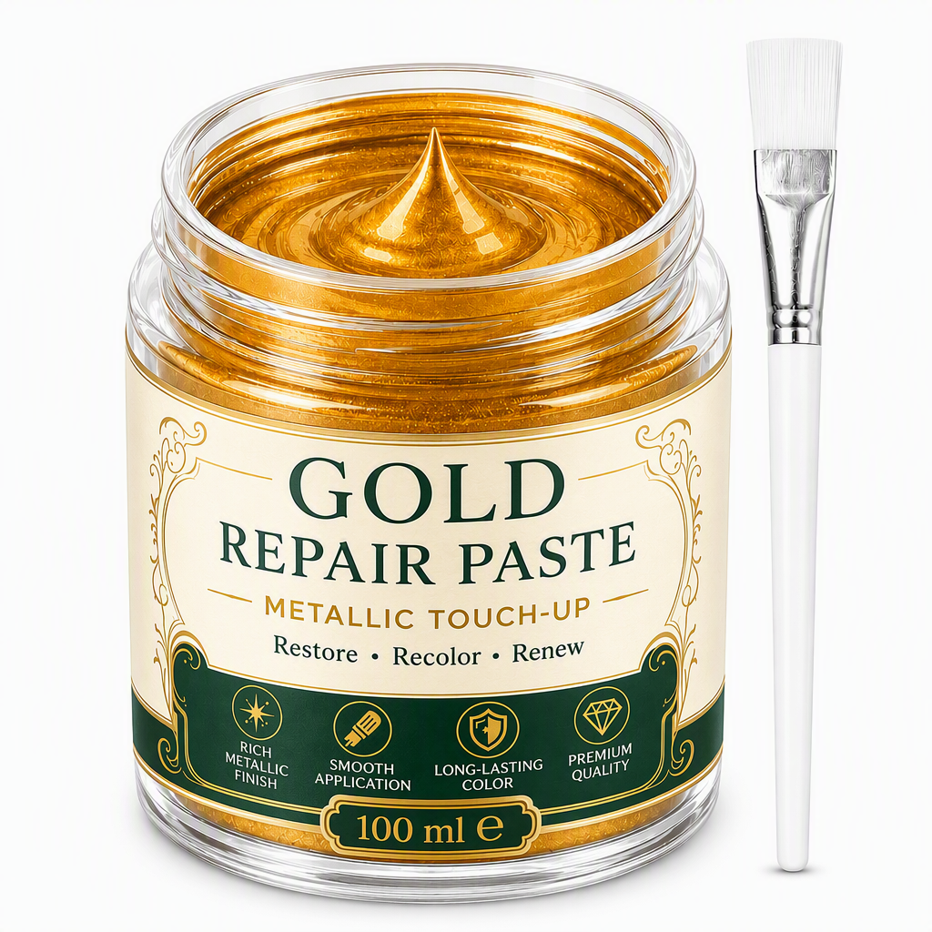 🖌️🌟Goudkleurige metallic reparatiepasta met kwastje✨