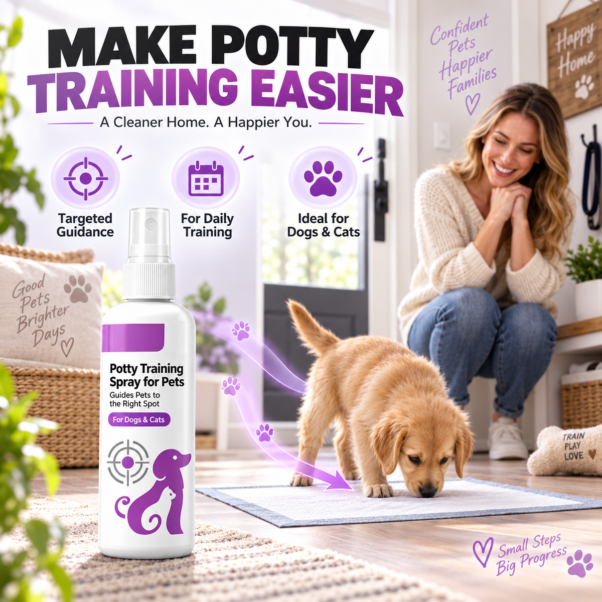 🥳HOT SALE🥳💞10K+ VERKOCHT! Potty Training Spray! Begeleidt huisdieren, veilige & eenvoudige spray. Schoner huis – haal de jouwe! ✅