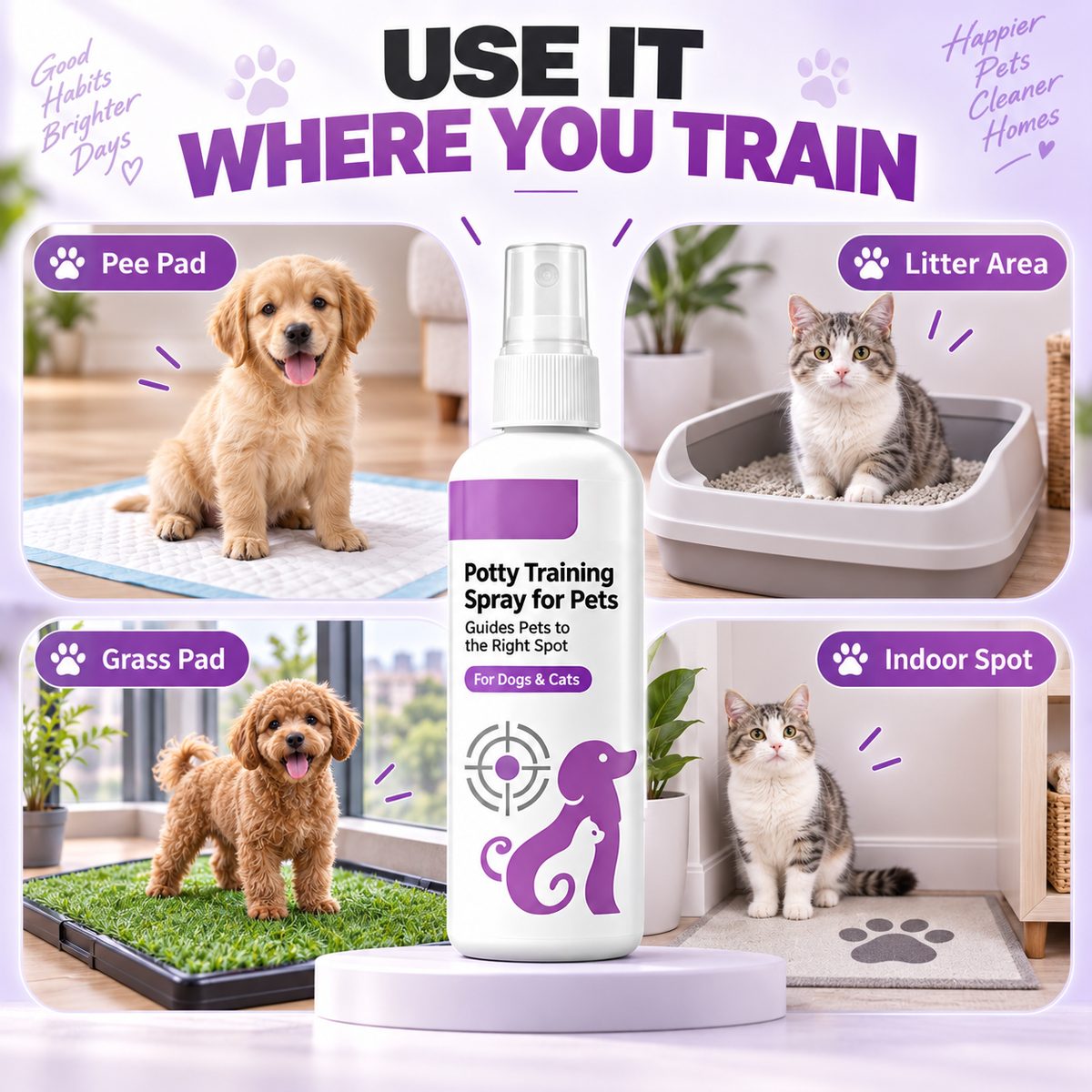 🥳HOT SALE🥳💞10K+ VERKOCHT! Potty Training Spray! Begeleidt huisdieren, veilige & eenvoudige spray. Schoner huis – haal de jouwe! ✅