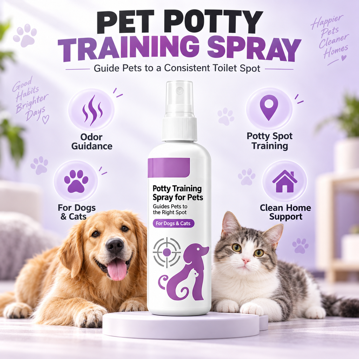 🥳HOT SALE🥳💞10K+ VERKOCHT! Potty Training Spray! Begeleidt huisdieren, veilige & eenvoudige spray. Schoner huis – haal de jouwe! ✅