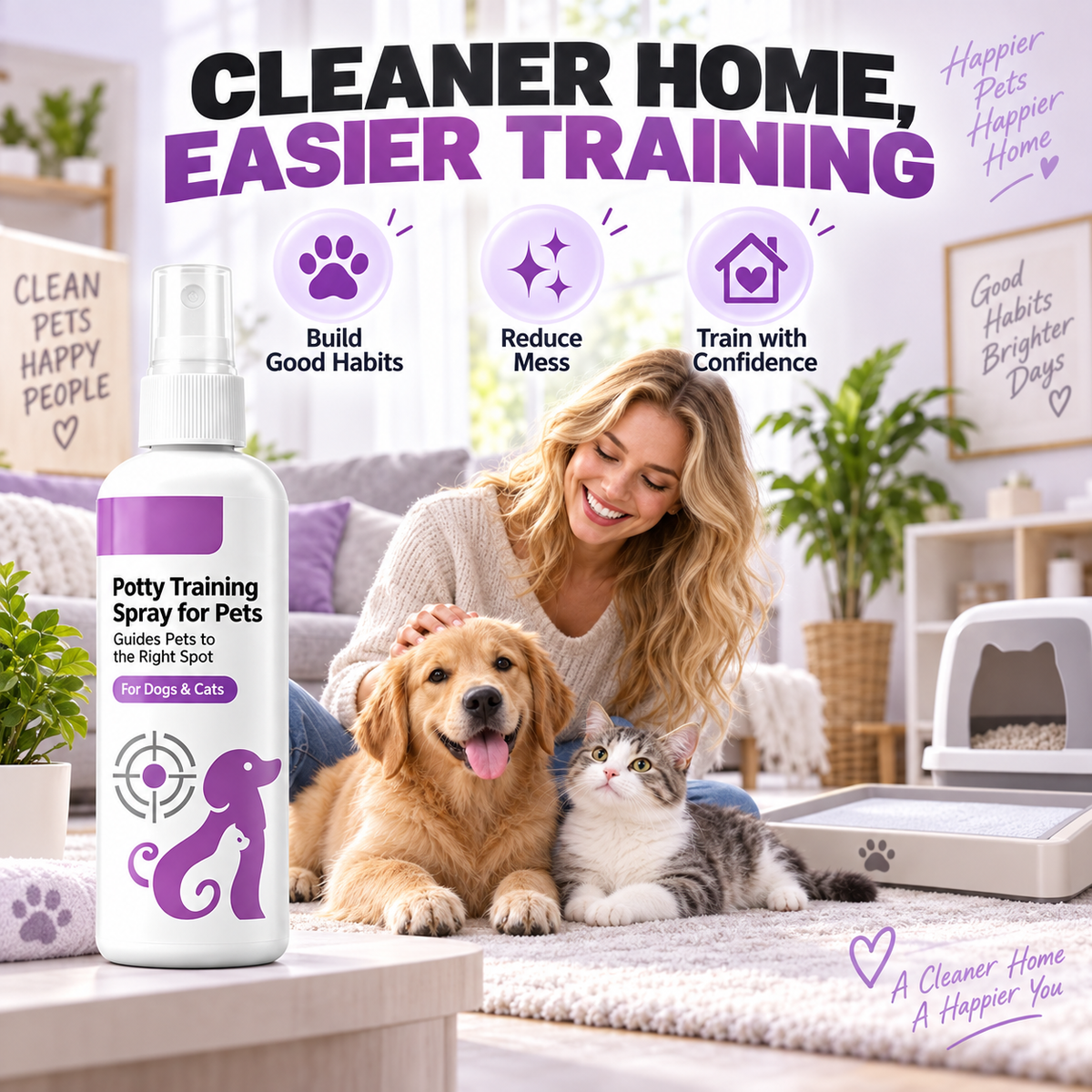 🥳HOT SALE🥳💞10K+ VERKOCHT! Potty Training Spray! Begeleidt huisdieren, veilige & eenvoudige spray. Schoner huis – haal de jouwe! ✅