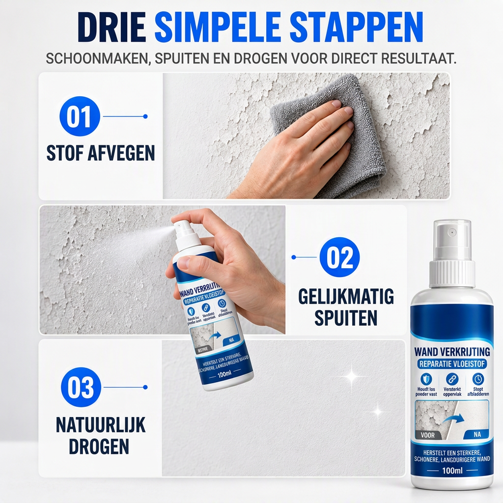 🧱✨ Muurverharder – van stoffig naar stevig in één spray.