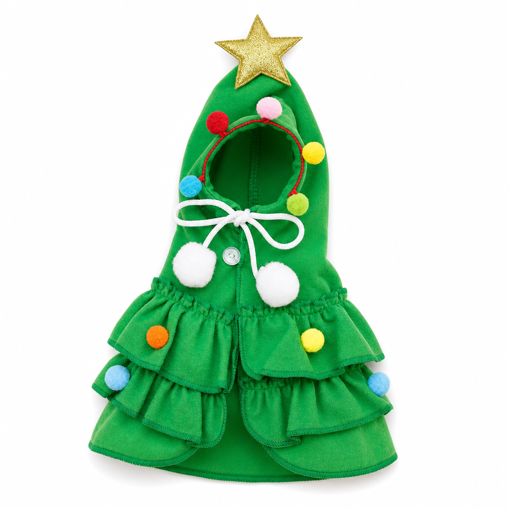 Christmas Tree Pet Cape Cloak for Cats & Dogs