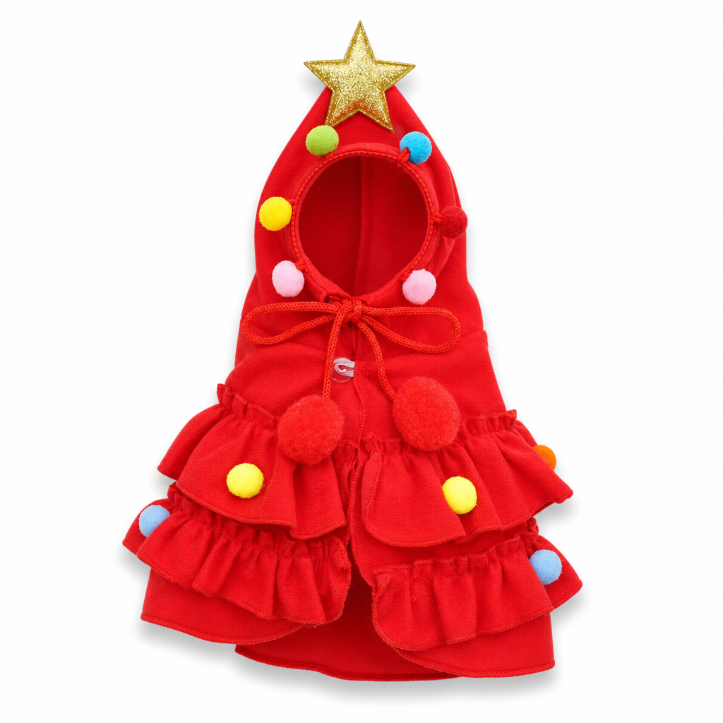 Christmas Tree Pet Cape Cloak for Cats & Dogs