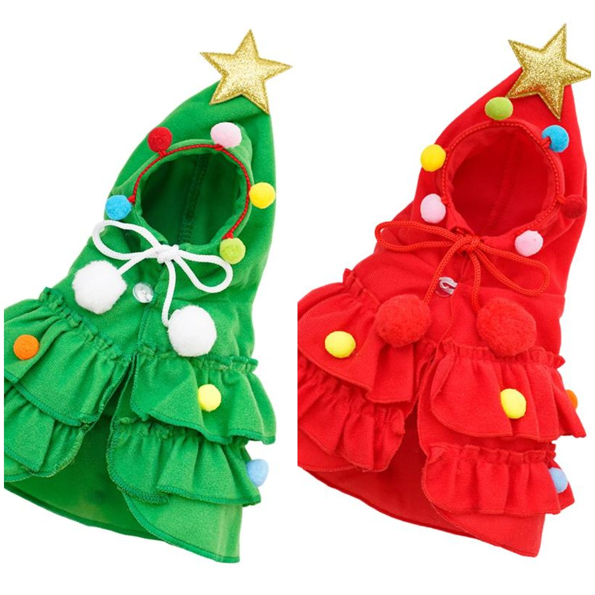 Christmas Tree Pet Cape Cloak for Cats & Dogs