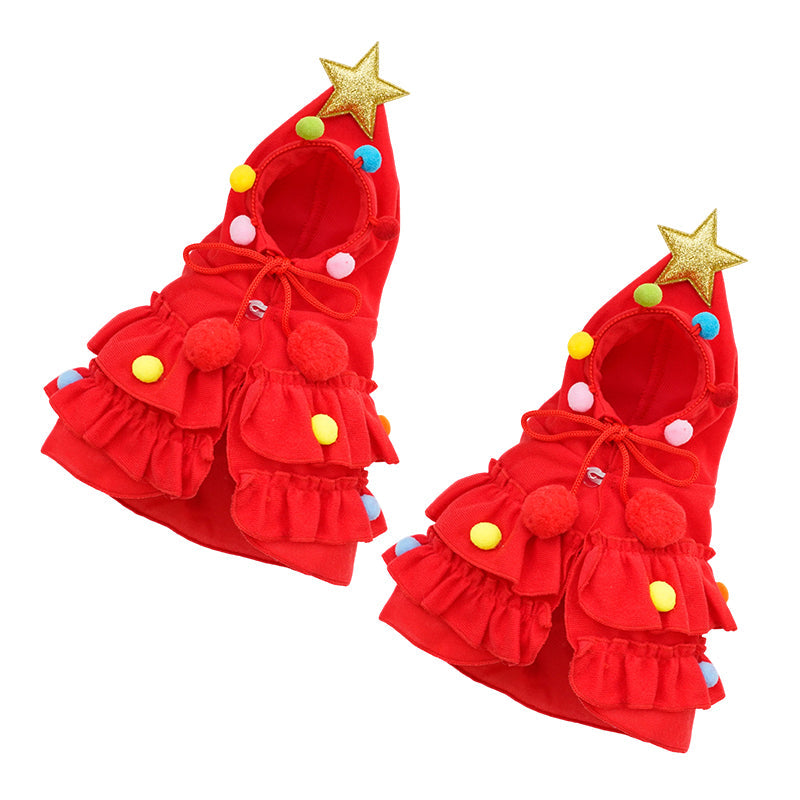 Christmas Tree Pet Cape Cloak for Cats & Dogs