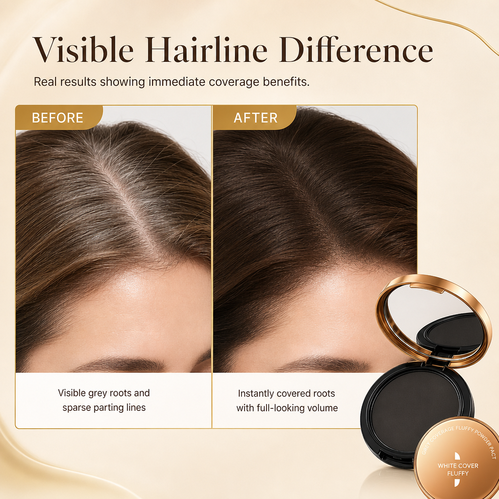 🎉💇‍♀️ 55% KORTING! Nooit meer grijze uitgroei! Dit haarpoeder met sponsje en spiegeltje dekt dunne plekken en wortels – perfect voor onderweg!